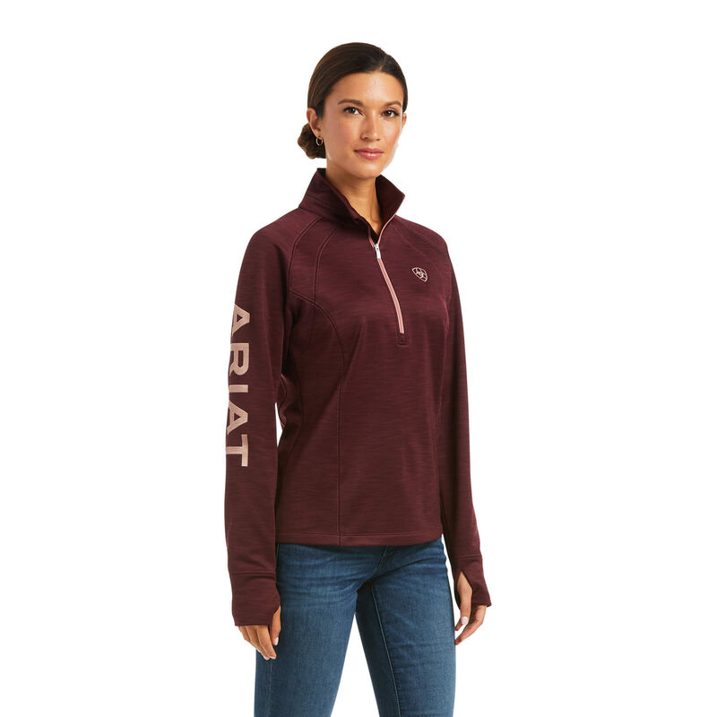 Ariat Sweatshirt Damen - Tek Team 1/2 Zip DunkelRot ( KDIUT-8652 )